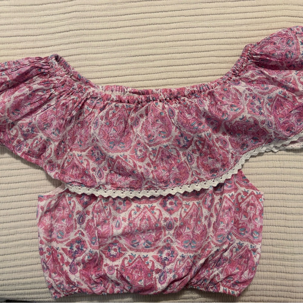 Pink Paisley Crop Top